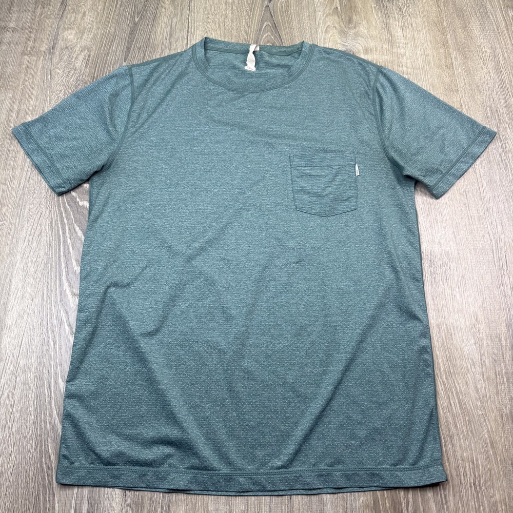 Vuori Tradewind Pocket T-Shirt Mens Size Small Heathered Teal
